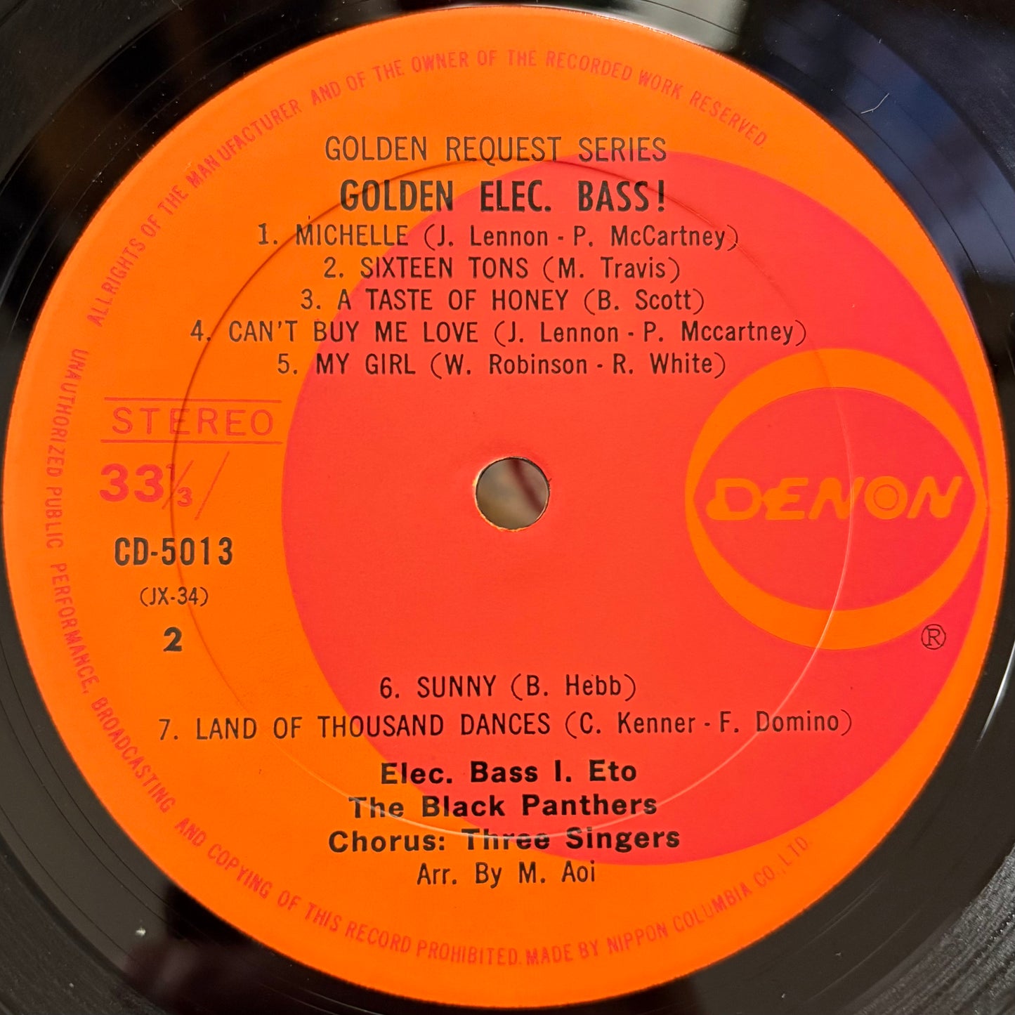 Isao Eto / The Black Panthers / Three Singers – Golden Electric Bass!