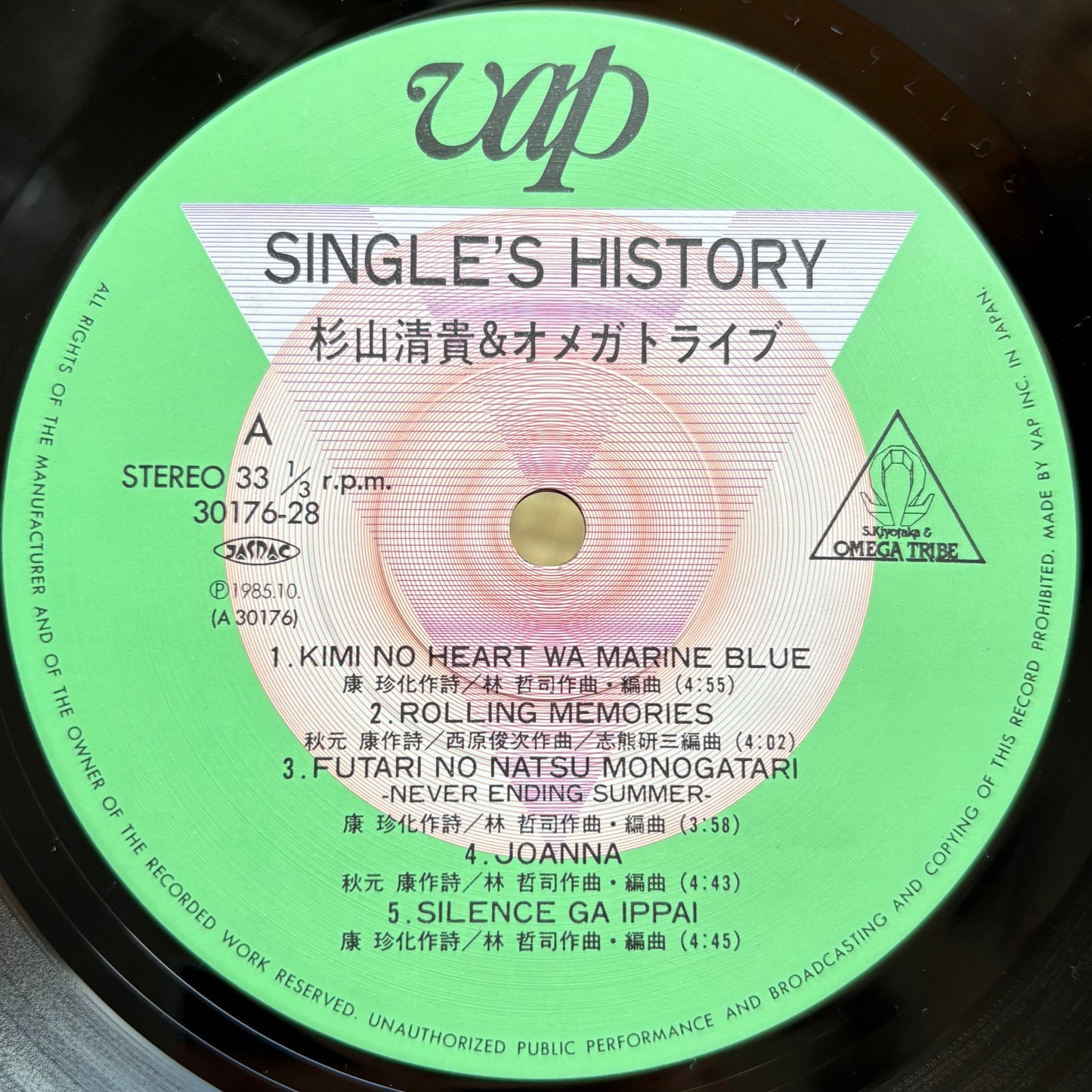 S. Kiyotaka & Omega Tribe  / Single's History
