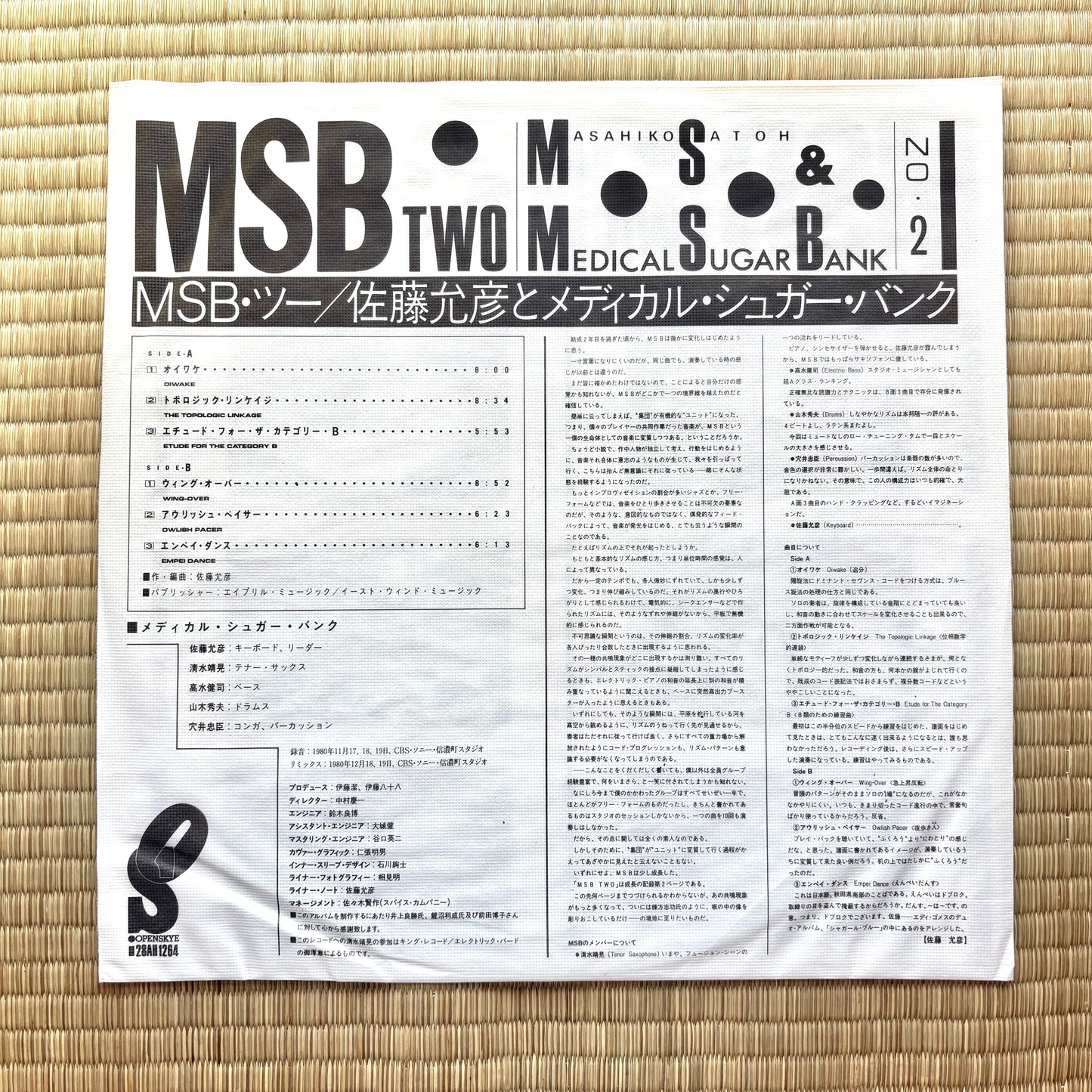 Masahiko Satoh, Medical Sugar Bank / MSB Two (PROMO)