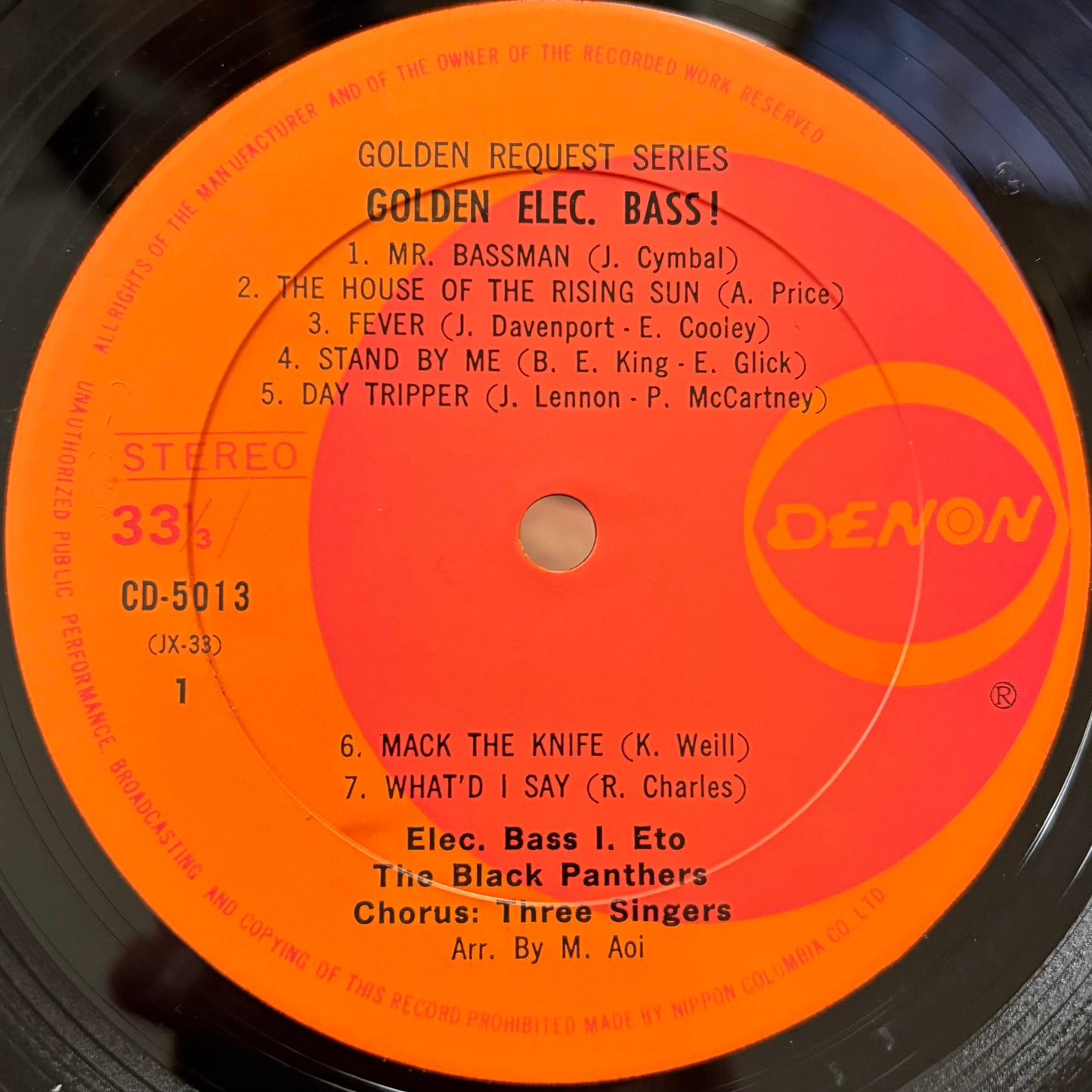 Isao Eto / The Black Panthers / Three Singers – Golden Electric Bass!