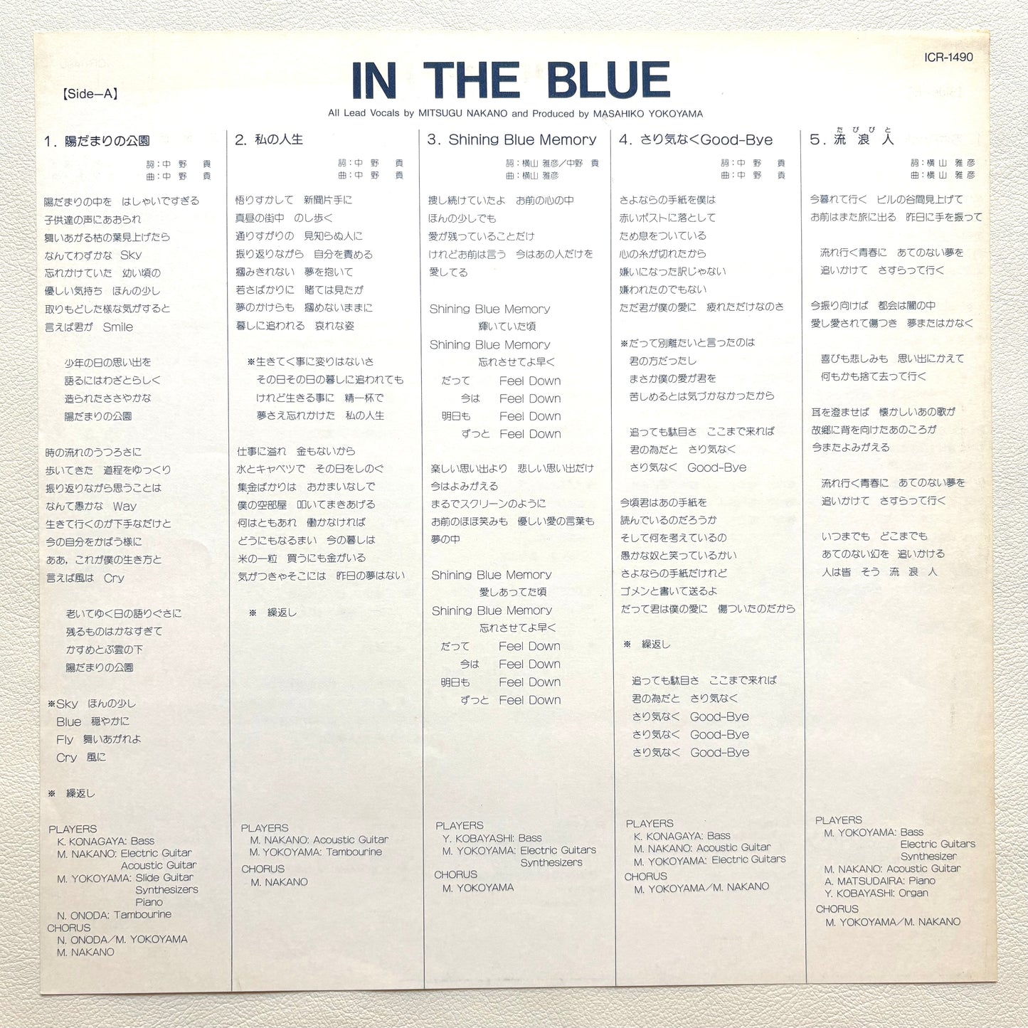 Mitsugu Nakano – In The Blue
