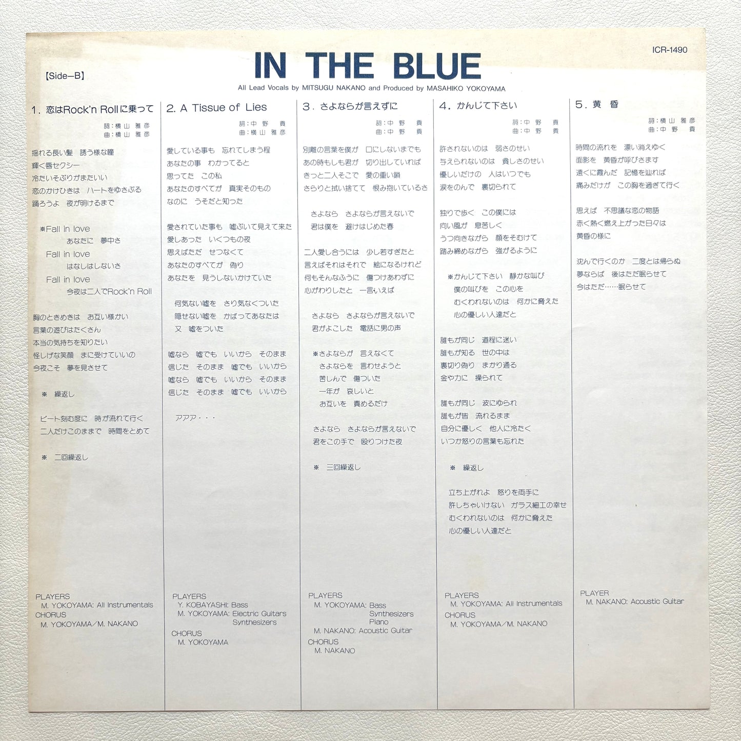 Mitsugu Nakano – In The Blue