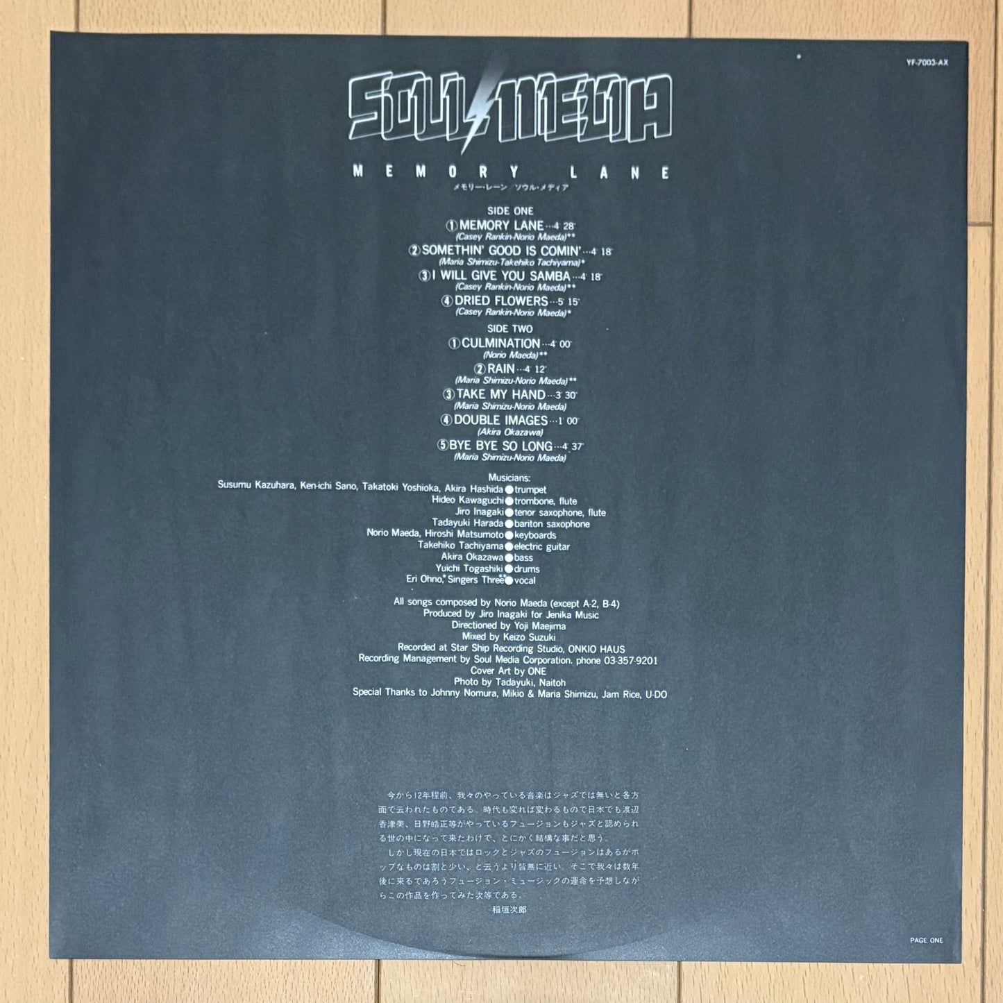 Jiro Inagaki & Soul Media – Memory Lane (Promo Copy)